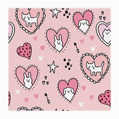 Cartoon Cute Valentines Day Doodle Heart Love Flower Seamless Pattern Vector Medium Glasses Cloth by Salman4z