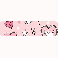 Cartoon Cute Valentines Day Doodle Heart Love Flower Seamless Pattern Vector Large Bar Mat by Salman4z