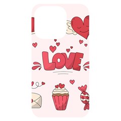 Hand Drawn Valentines Day Element Collection Iphone 14 Pro Black Uv Print Case by Salman4z