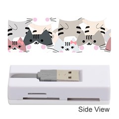 Cute Cat Couple Seamless Pattern Cartoon Memory Card Reader (stick) by Salman4z
