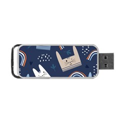Colorful Cute Cat Seamless Pattern Portable Usb Flash (one Side) by Salman4z