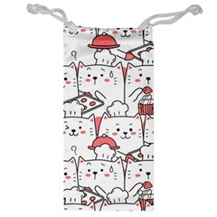 Cute Cat Chef Cooking Seamless Pattern Cartoon Jewelry Bag by Salman4z