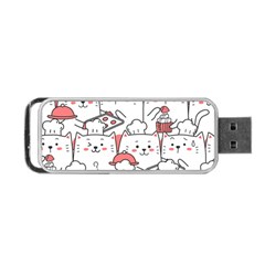 Cute Cat Chef Cooking Seamless Pattern Cartoon Portable Usb Flash (two Sides) by Salman4z