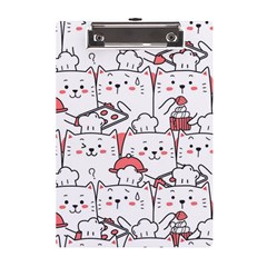 Cute Cat Chef Cooking Seamless Pattern Cartoon A5 Acrylic Clipboard by Salman4z