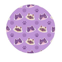 Cute Colorful Cat Kitten With Paw Yarn Ball Seamless Pattern Mini Round Pill Box (pack Of 5) by Salman4z