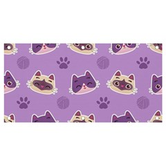 Cute Colorful Cat Kitten With Paw Yarn Ball Seamless Pattern Banner And Sign 4  X 2  by Salman4z