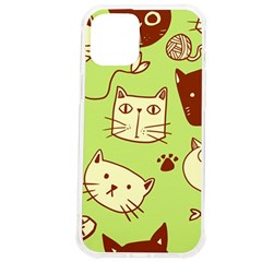 Cute Hand Drawn Cat Seamless Pattern Iphone 12 Pro Max Tpu Uv Print Case by Salman4z