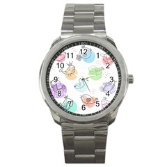 Cartoon Bird Cute Doodle Bird Sport Metal Watch by Salman4z