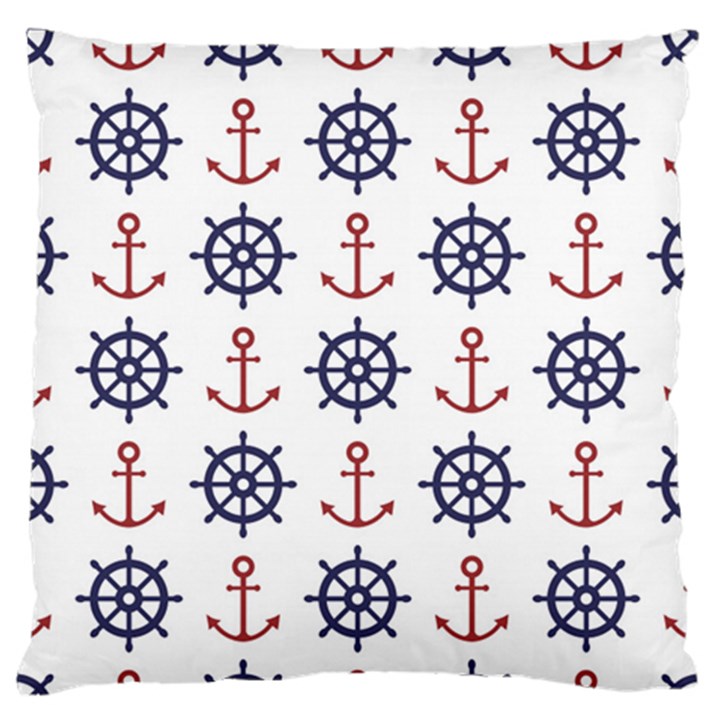 Nautical Seamless Pattern Standard Premium Plush Fleece Cushion Case (Two Sides)