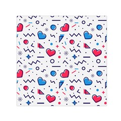 Hearts Seamless Pattern Memphis Style Square Satin Scarf (30  X 30 ) by Salman4z