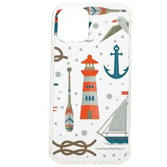 Nautical Elements Pattern Background Iphone 12 Pro Max Tpu Uv Print Case by Salman4z