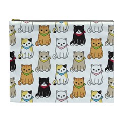 Cat Kitten Seamless Pattern Cosmetic Bag (xl) by Salman4z