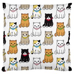 Cat Kitten Seamless Pattern Standard Premium Plush Fleece Cushion Case (two Sides) by Salman4z