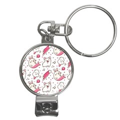 Cute Animal Seamless Pattern Kawaii Doodle Style Nail Clippers Key Chain by Salman4z