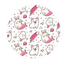 Cute Animal Seamless Pattern Kawaii Doodle Style Mini Round Pill Box (pack Of 3) by Salman4z