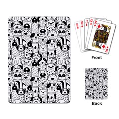 Seamless-pattern-with-black-white-doodle-dogs Playing Cards Single Design (Rectangle)