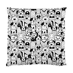 Seamless-pattern-with-black-white-doodle-dogs Standard Cushion Case (Two Sides)