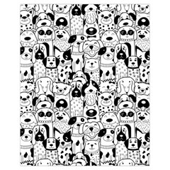 Seamless-pattern-with-black-white-doodle-dogs Drawstring Bag (Small)