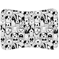 Seamless-pattern-with-black-white-doodle-dogs Velour Seat Head Rest Cushion