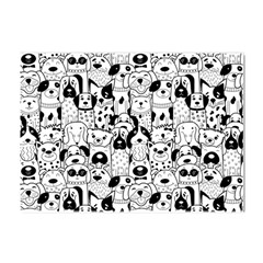 Seamless-pattern-with-black-white-doodle-dogs Crystal Sticker (A4)