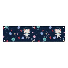 Cute-astronaut-cat-with-star-galaxy-elements-seamless-pattern Banner And Sign 4  X 1 