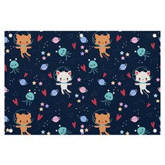 Cute-astronaut-cat-with-star-galaxy-elements-seamless-pattern Banner And Sign 6  X 4  by Salman4z