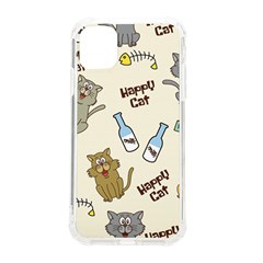 Happy-cats-pattern-background Iphone 11 Tpu Uv Print Case by Salman4z