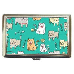 Seamless-pattern-cute-cat-cartoon-with-hand-drawn-style Cigarette Money Case by Salman4z