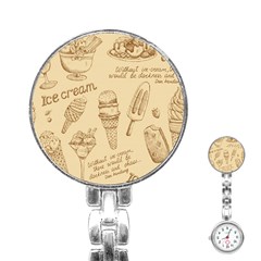 Ice-cream-vintage-pattern Stainless Steel Nurses Watch by Salman4z