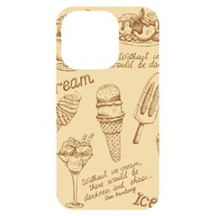 Ice-cream-vintage-pattern Iphone 14 Pro Black Uv Print Case by Salman4z