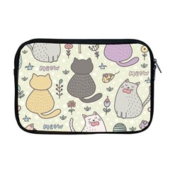 Funny Cartoon Cats Seamless Pattern Apple Macbook Pro 17  Zipper Case by Salman4z