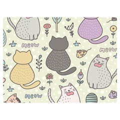 Funny Cartoon Cats Seamless Pattern Two Sides Premium Plush Fleece Blanket (extra Small) by Salman4z