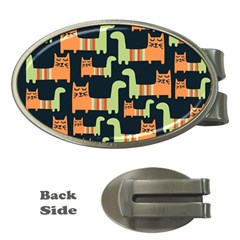 Seamless-pattern-with-cats Money Clips (oval) 