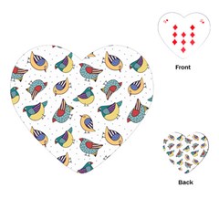 Seamless-pattern-with-hand-drawn-bird-black Playing Cards Single Design (heart)