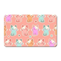 Cute-kawaii-kittens-seamless-pattern Magnet (rectangular) by Salman4z