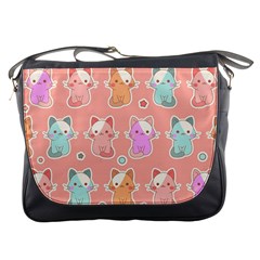 Cute-kawaii-kittens-seamless-pattern Messenger Bag by Salman4z