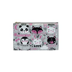 Big-set-with-cute-cartoon-animals-bear-panda-bunny-penguin-cat-fox Cosmetic Bag (small) by Salman4z