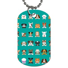 Different-type-vector-cartoon-dog-faces Dog Tag (two Sides) by Salman4z