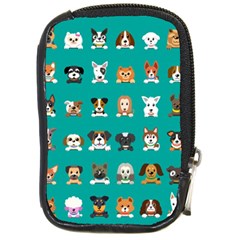 Different-type-vector-cartoon-dog-faces Compact Camera Leather Case by Salman4z