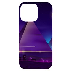 Egyptian-pyramids-night-landscape-cartoon Iphone 14 Pro Max Black Uv Print Case by Salman4z