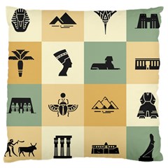 Egyptian-flat-style-icons Large Cushion Case (One Side)