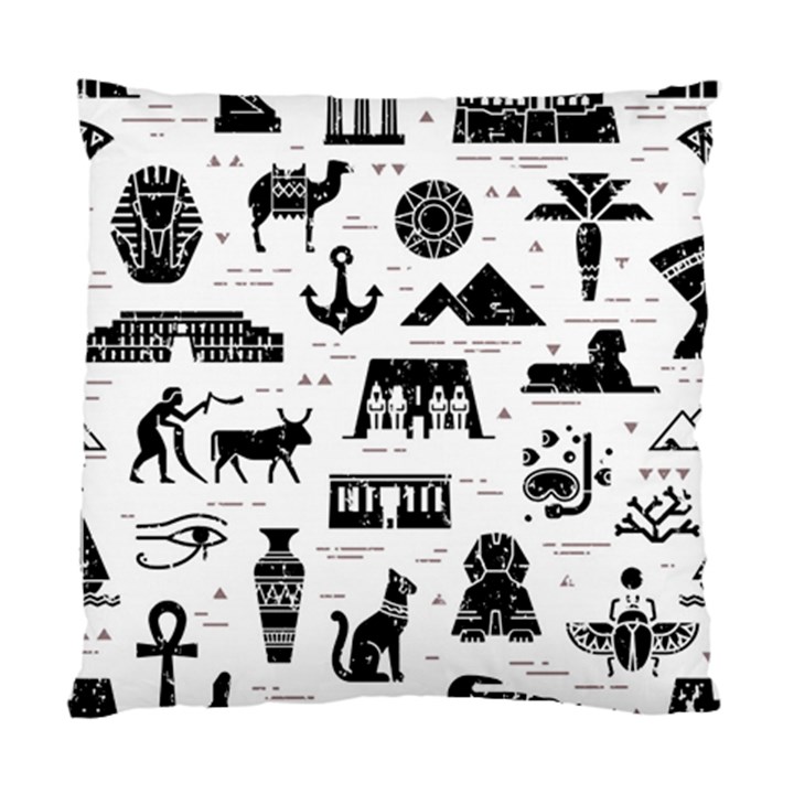 Dark-seamless-pattern-symbols-landmarks-signs-egypt --- Standard Cushion Case (Two Sides)