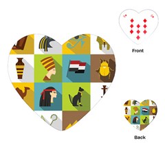 Egypt-travel-items-icons-set-flat-style Playing Cards Single Design (heart) by Salman4z