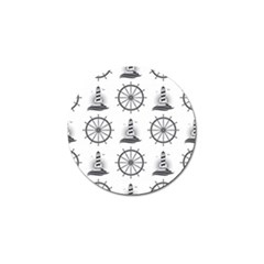 Marine Nautical Seamless Pattern With Vintage Lighthouse Wheel Golf Ball Marker (4 Pack) by Salman4z