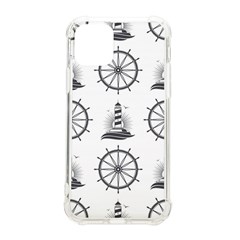 Marine Nautical Seamless Pattern With Vintage Lighthouse Wheel Iphone 11 Pro 5 8 Inch Tpu Uv Print Case