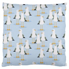 Cute-seagulls-seamless-pattern-light-blue-background Large Premium Plush Fleece Cushion Case (one Side) by Salman4z