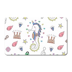 Seamless-pattern-cute-unicorn-cartoon-hand-drawn Magnet (rectangular) by Salman4z