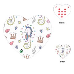 Seamless-pattern-cute-unicorn-cartoon-hand-drawn Playing Cards Single Design (heart) by Salman4z