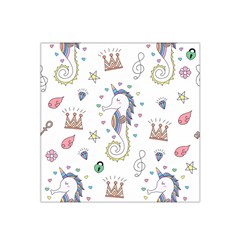 Seamless-pattern-cute-unicorn-cartoon-hand-drawn Satin Bandana Scarf 22  X 22  by Salman4z