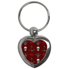 Tattoo-old-school-background-pattern Key Chain (heart) by Salman4z